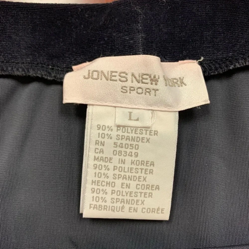Jones New York Sport Black Velvet Pull On Maxi Skirt sz L
